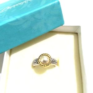 Silver Pearl Rope Ring